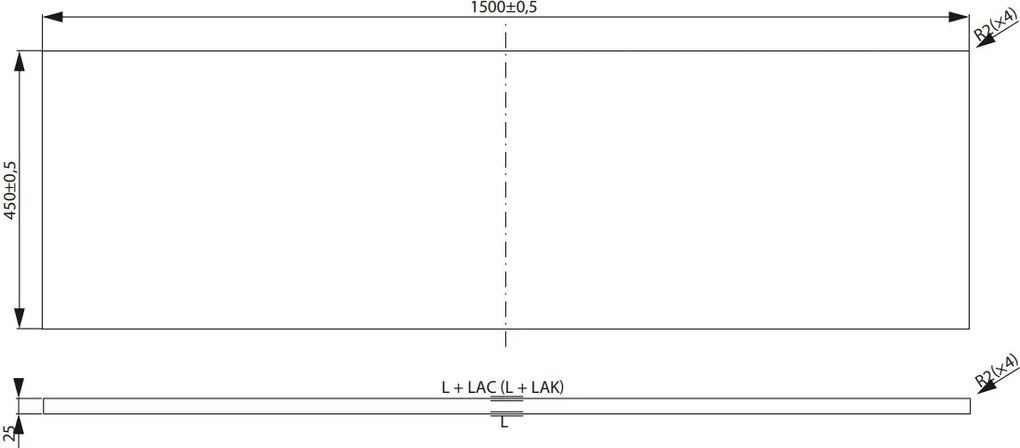 Cersanit City, pultová doska 150x45x2,5 cm, dub, S599-0157