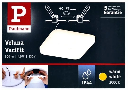 Paulmann 92393 - LED/4,5W IP44 Kúpeľňové podhľadové svietidlo VARIFIT 230V
