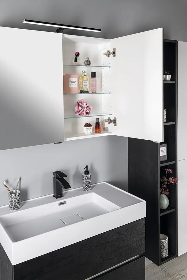 Sapho Sapho, RIWA galérka s LED osvetlením, 81x70x17cm, dub alabama, RIW080-0022