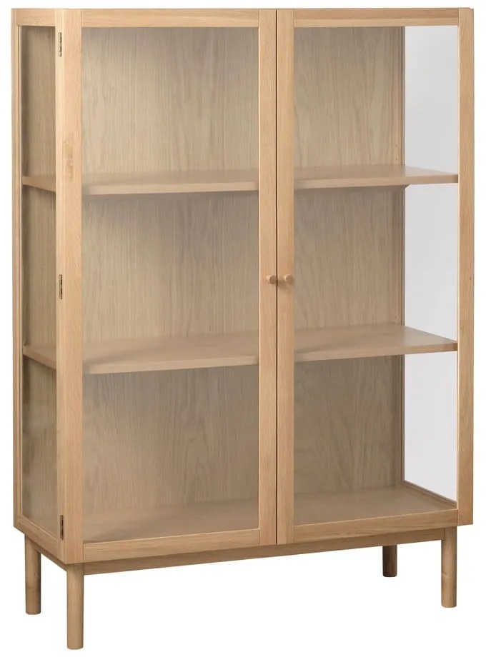 Vitrína z dubového dreva v prírodnej farbe 140x100 cm Elba – Unique Furniture