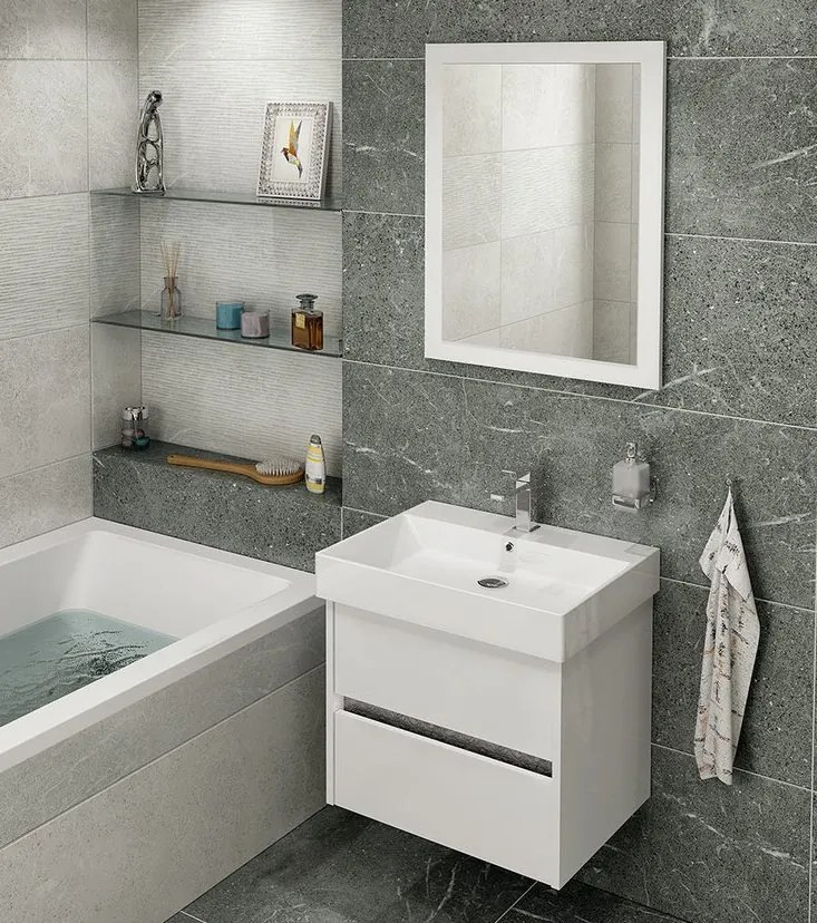 Sapho Sapho, KARE 60 keramické umývadlo nábytkové 60x46cm, biela, 17060