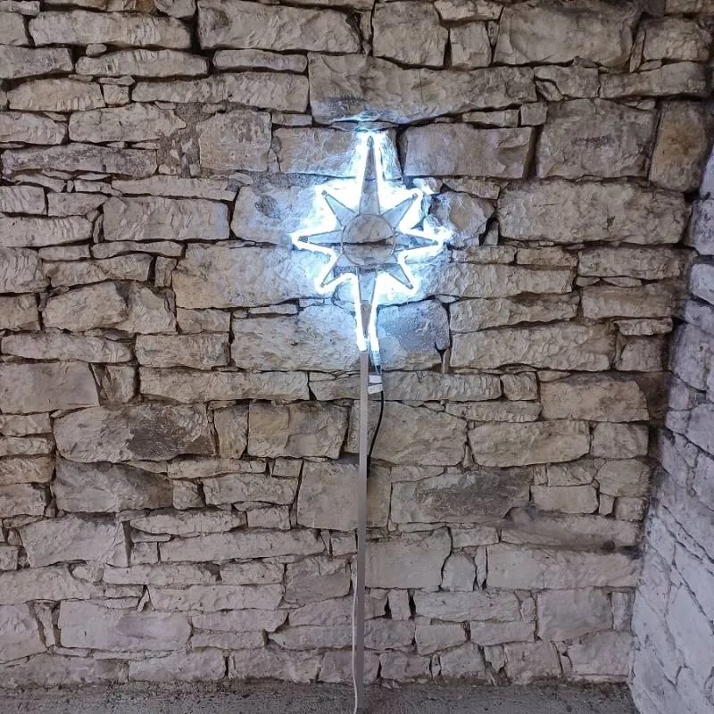 DECOLED LED světelná hvězda na vrchol stromu, 35 x 50 cm, ledově bílá