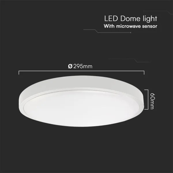 LED Kúpeľňové stropné svietidlo so senzorom LED/18W/230V IP44 6500K pr. 29 cm+DO