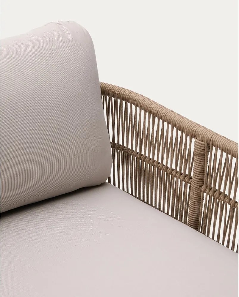 Krémovobiele/v prírodnej farbe dvojmiestne drevené záhradné ležadlo Catalina – Kave Home