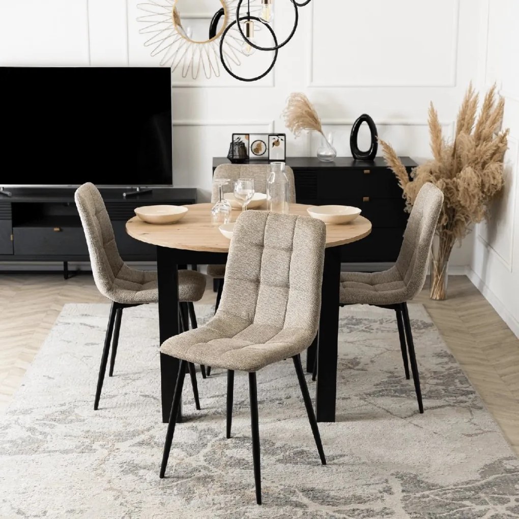 PROXIMA.store - Čalúnená jedálenska stolička PERU FARBA: horčicová, FARBA NÔH: čierna