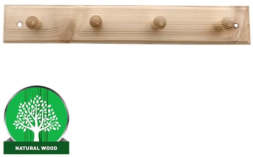 Vešiak 4-kolíkový borovica