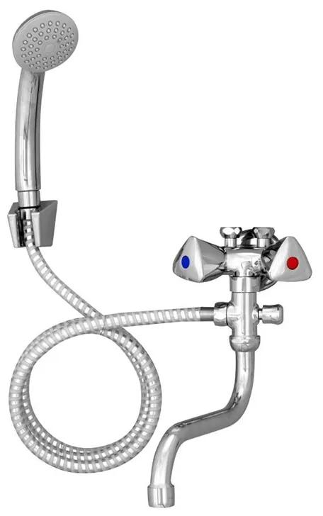 Mereo, Batérie kombinovaná dvouručková so sprchou pre nízkotl.ohrievače, ramienko, sprcha, sprchová hadica, MER-CBS602009M