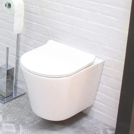 LAVITA GALVE set 2v1- závesná WC misa Rim+  +  WC sedátko GALVE Slim so SoftClose biela