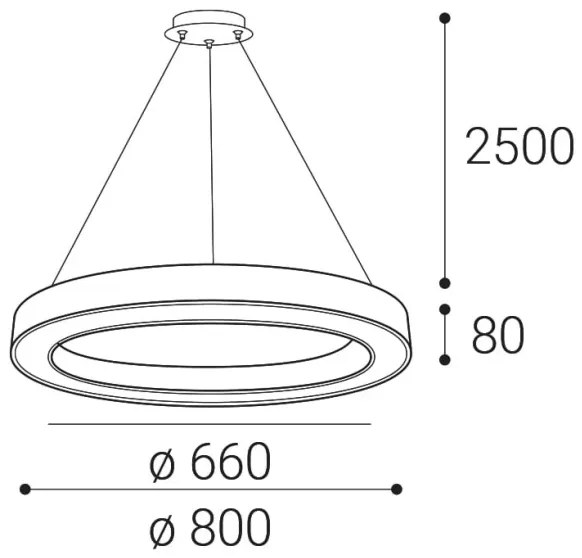 LED2 - LED Stmievateľný luster na lanku SATURN LED/60W/230V 3000K/4000K biela