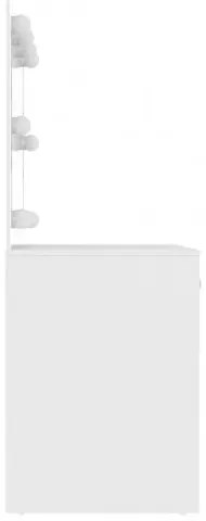 vidaXL Toaletný stolík s LED svetlami 110x55x145 cm MDF biely-