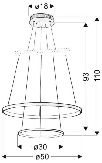 LED Luster na lanku LUNE LED/40W/230V
