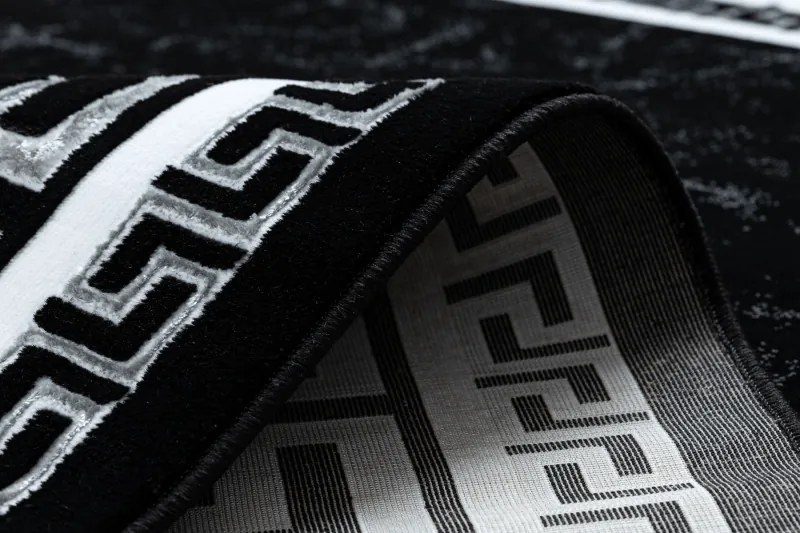 Dywany Łuszczów, Kusový koberec Gloss 2813 87 greek black/grey, 280x370, čiernobiela, chodba / predsieň