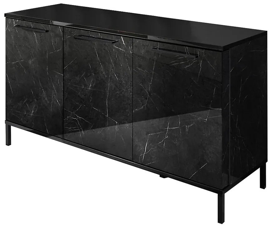 Komoda Mango mramor čierna
