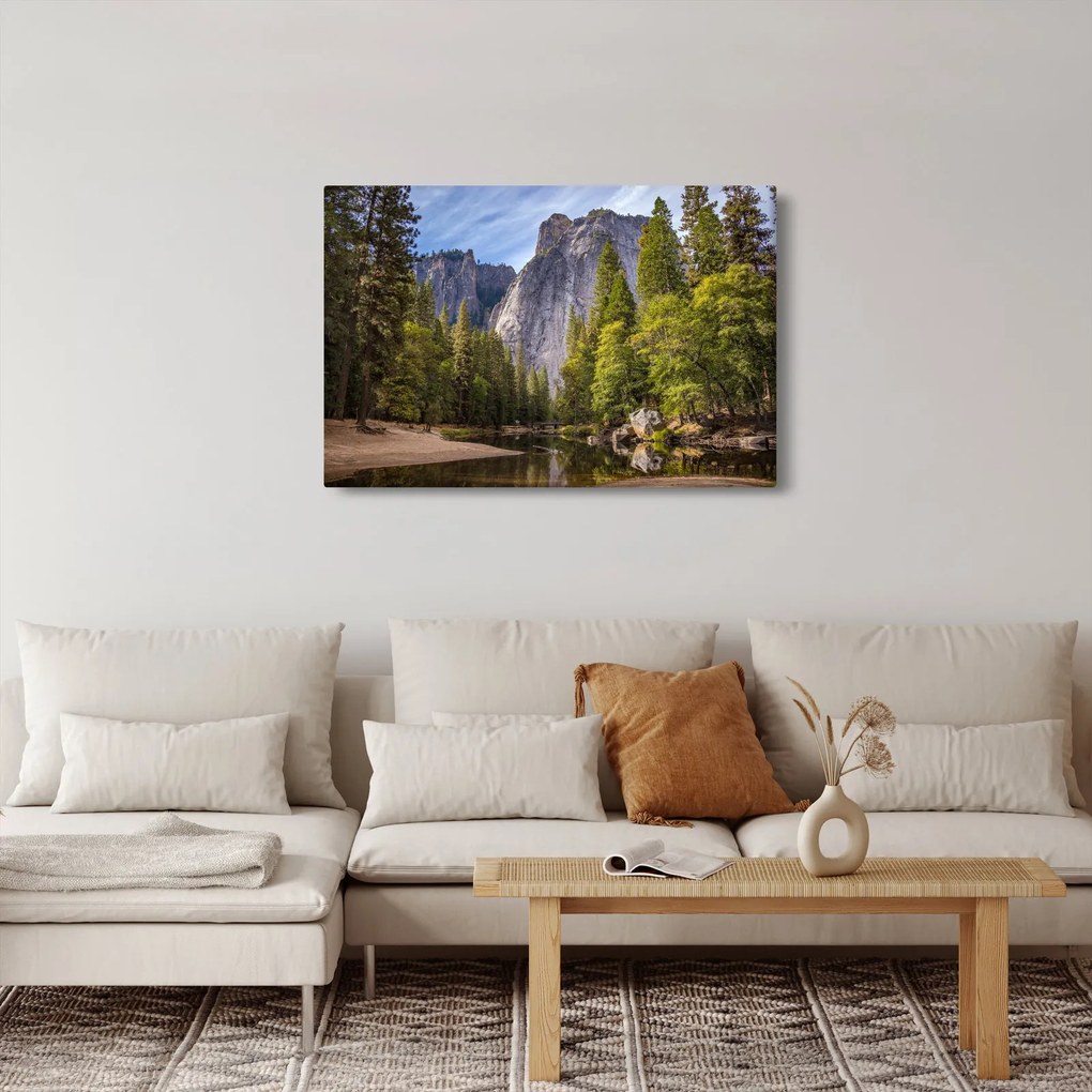 Obraz - Pod Yosemite skalou (90x60 cm)