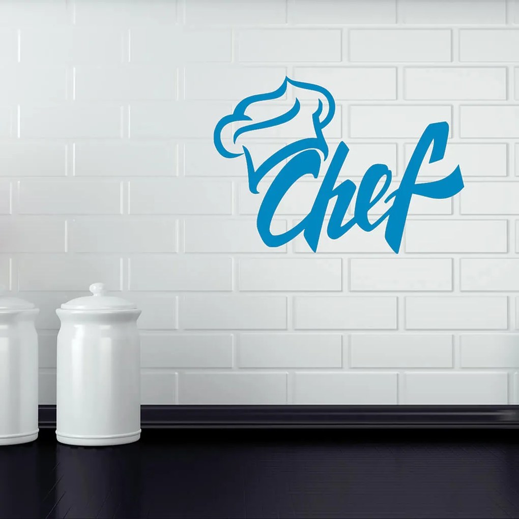Veselá Stena Samolepka na stenu na stenu Chef Farba: černá