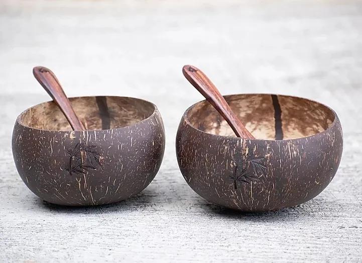 BambooShopBali Kokosové misky z Bali Kartika - Sada pre dvoch | BIANO
