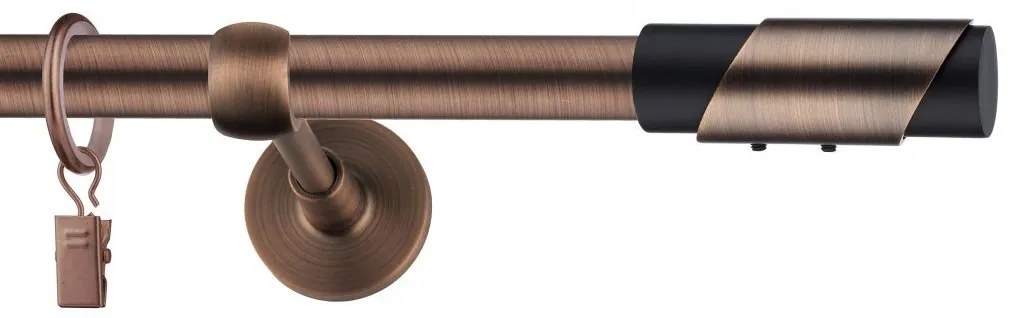 Dekorstudio Garniža jednoradová PARIS medená 19mm Dĺžka: 420cm, Typ príslušenstva: Krúžky tiché so štipcami