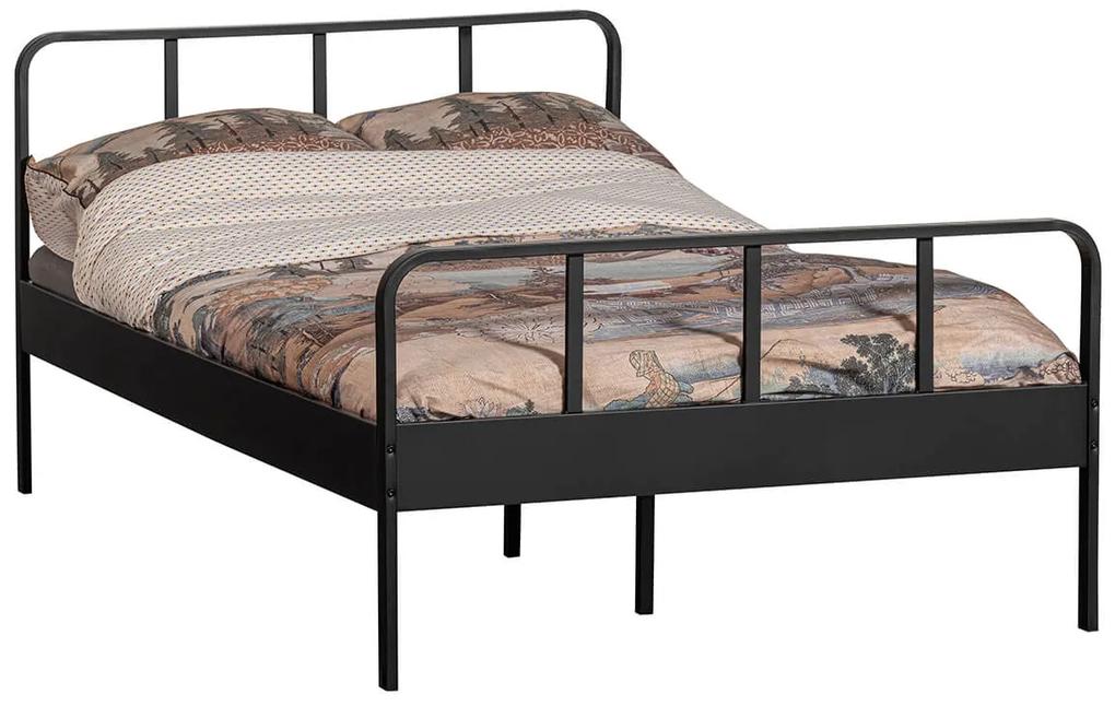 Kovová posteľ 120 x 200 cm emesa čierna MUZZA