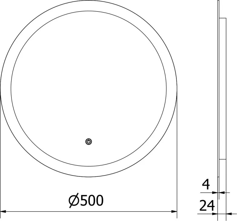 Mexen Oro kúpeľňové zrkadlo s podsvietením, okrúhle 50 cm, LED 6000K, proti zahmlievaniu - 9824-050-050-611-00
