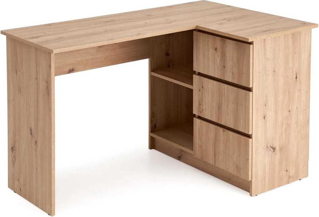 Rohový písací stôl Bega dub artisan