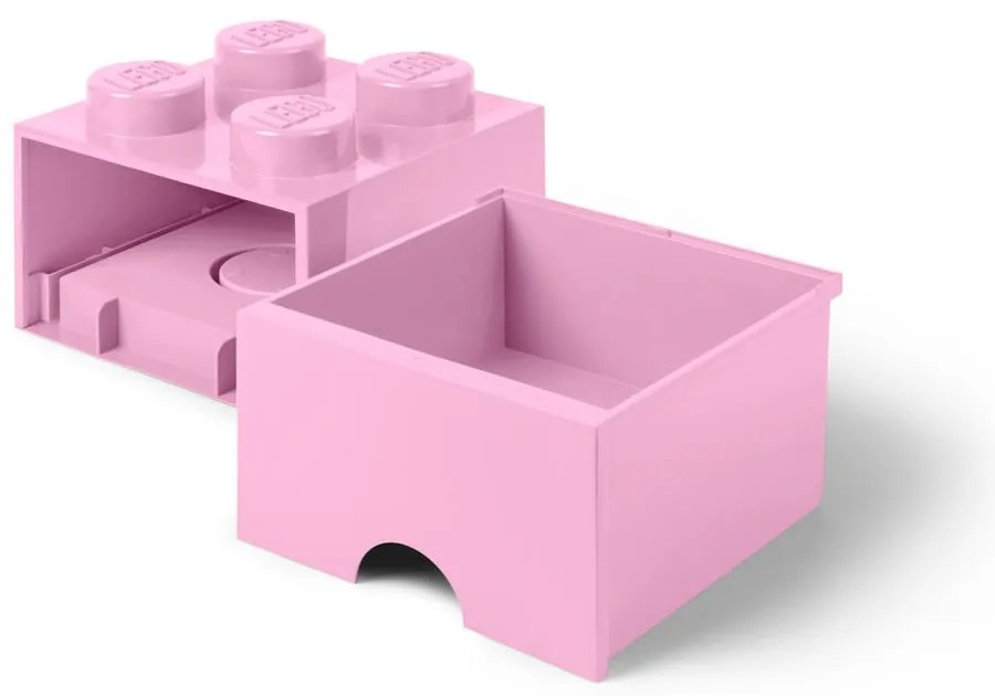 Svetloružový úložný box štvorec LEGO®