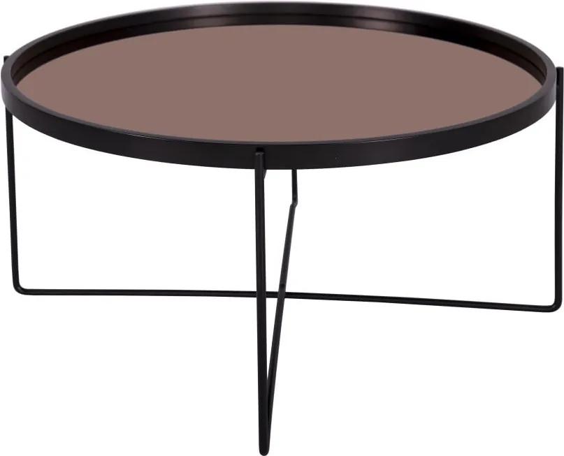 Čierny konferenčný stolík Leitmotiv Polished XL, 74 × 38 cm