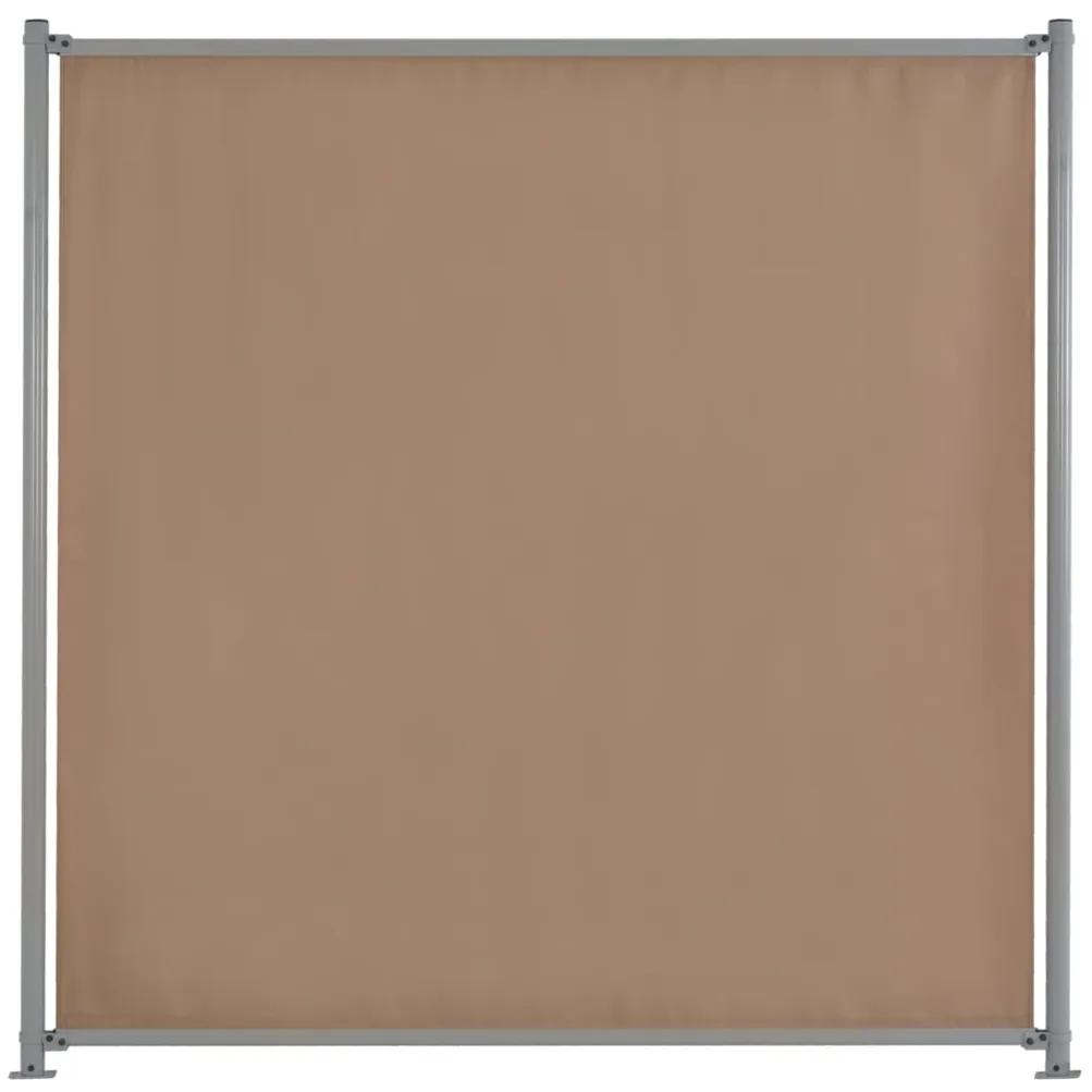 vidaXL Plotový panel s 2 stĺpikmi látkový 180x180 cm sivo-hnedý