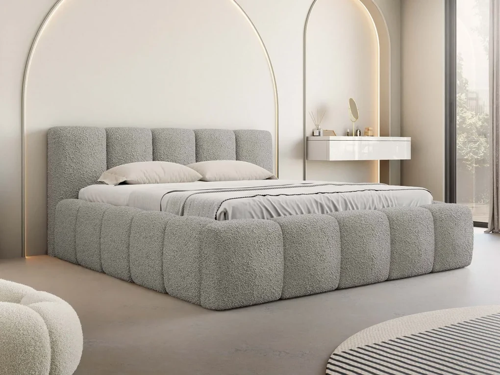 Čalúnená posteľ Ubipra Boucle, Rozmer postele: 160x200, Farby: Abriamo 11
