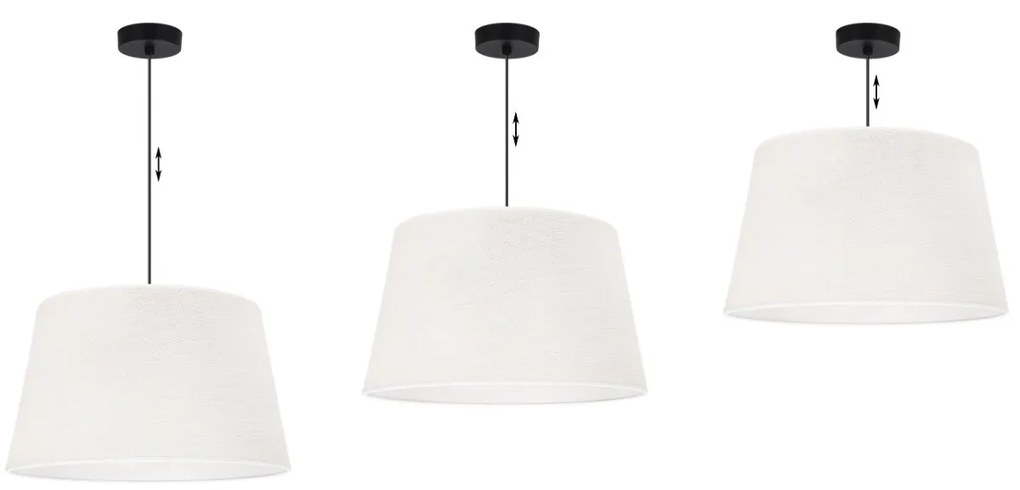 Závesné svietidlo Juta, 1x biele jutové tienidlo, (fi 44cm), b