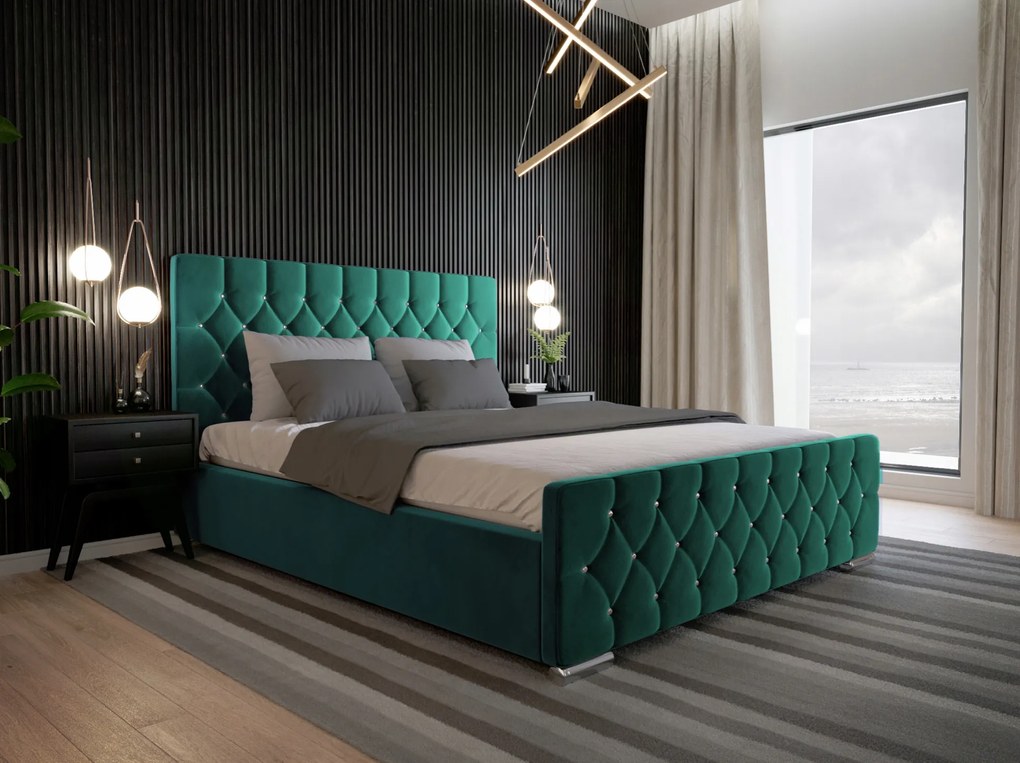 PROXIMA.store - Luxusná posteľ AMADEUS - Zelená 140/160/180 Platba: Dobierka, Veľkosť postele: Pre matrac 160 x 200 cm, Matrac: BEZ matraca