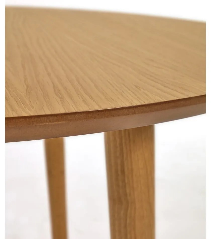 Rozkladací jedálenský stôl v dekore duba v prírodnej farbe 90x120 cm Oqui – Kave Home