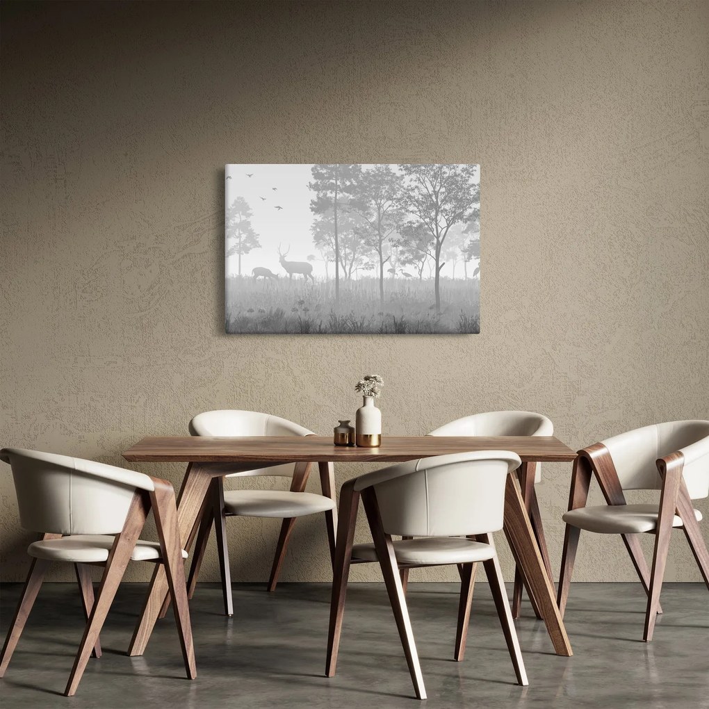 Obraz - Lúka s jeleňami (90x60 cm)
