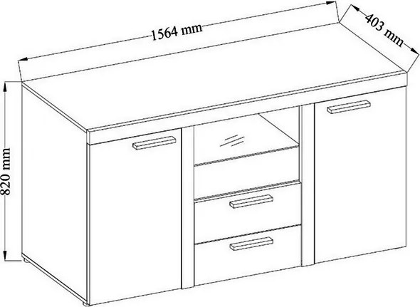 Komoda so zásuvkami Rumba, biela