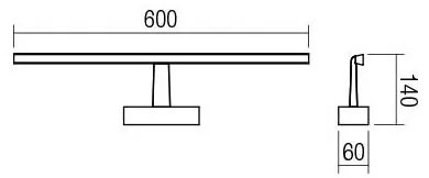 Redo 01-1674 - LED osvetlenie kúpeľňového zrkadla NEPTUNE LED/12W/230V IP44