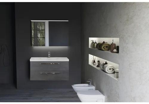 Kúpeľňová zostava Sanox Seville keramika zrkadlo 120 cm antracit s LED