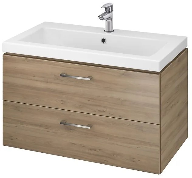 Cersanit Lara Como 80, závesná skrinka + keramické umývadlo, 794x447x460 mm, orech, S801-154-DSM