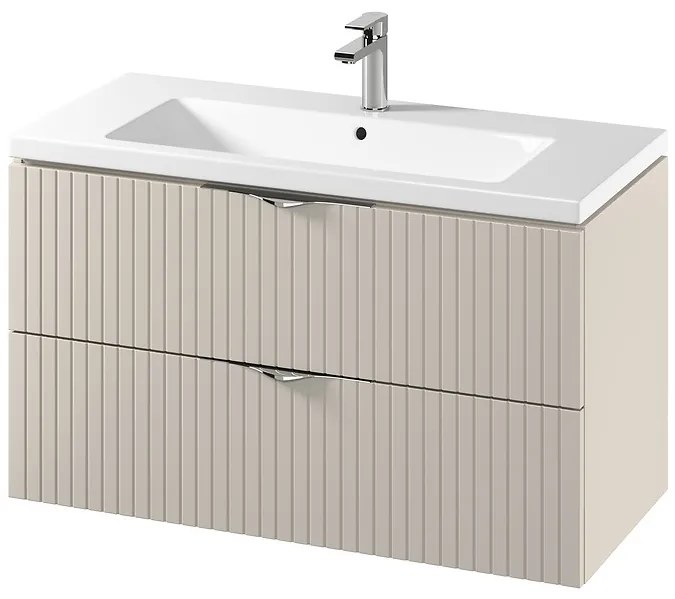 Cersanit Tirso, závesná umývadlová skrinka 994x447x572 mm + keramické umývadlo, béžová matná, S801-548