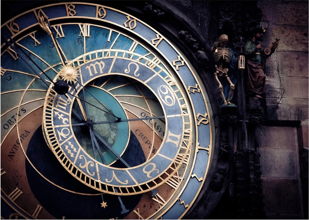 Sklenený obraz - Orloj, Praha (70x50 cm)