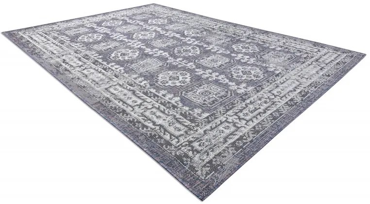 Kusový koberec Sion Sisal Ornament 2832 blue/pink/ecru – na von aj na doma, 80x150, šedá, chodba / predsieň, Dywany Łuszczów