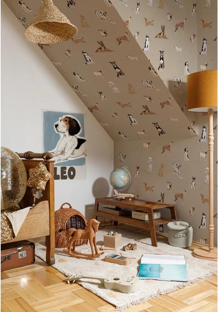 Tapeta psy béžová 280x100 cm