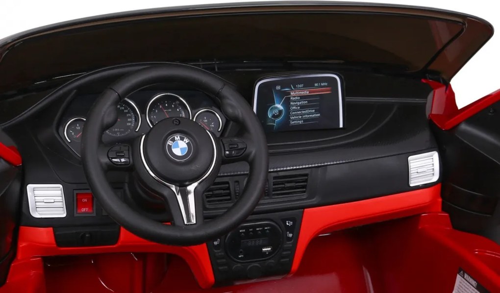 Ramiz Elektrické autíčko BMW X6M XXL pre 2 deti lakované červené SUV + diaľkové ovládanie + ekokoža