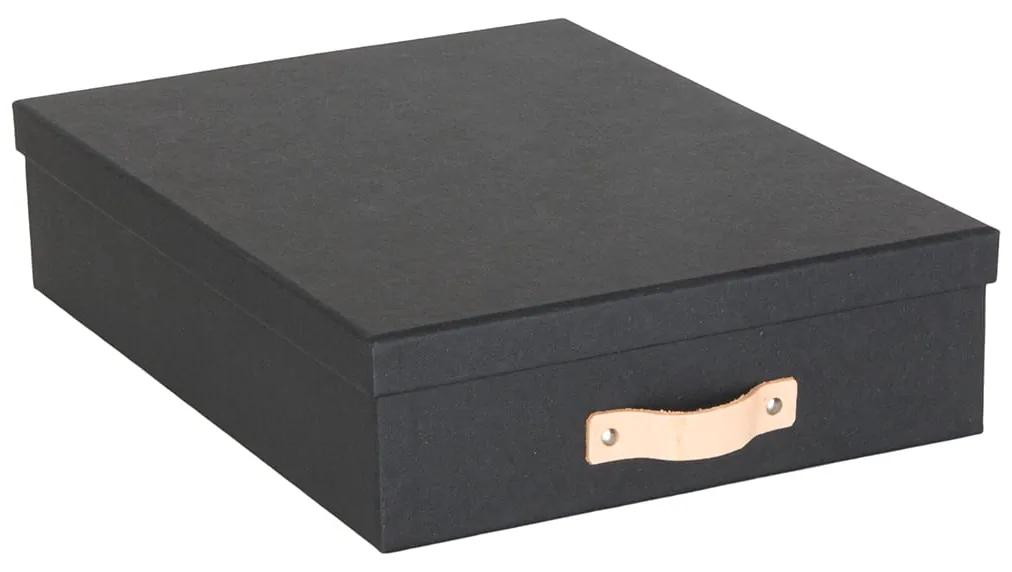Úložná krabica na dokumenty OSKAR zo 100% recyklovateľného papiera, čierna