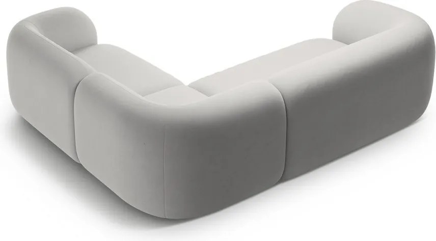 Svetlosivá zamatová rohová pohovka (pravý roh/do L) Kate – Micadoni