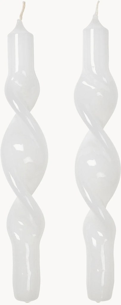 Ručne vyrobené dlhé sviečky Twist, 2 ks