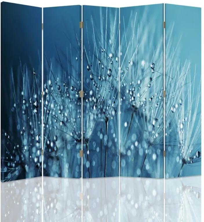 CARO Paraván - Dandelion And Dew 2 | päťdielny | obojstranný 180x150 cm