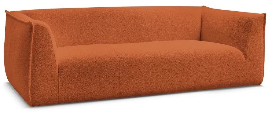 Oranžová pohovka z textílie buklé 242 cm Giorgia – Bobochic Paris