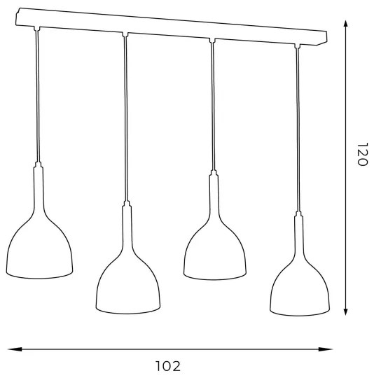 Luster na lanku NOAK WOOD 4xE27/15W/230V biela/buk
