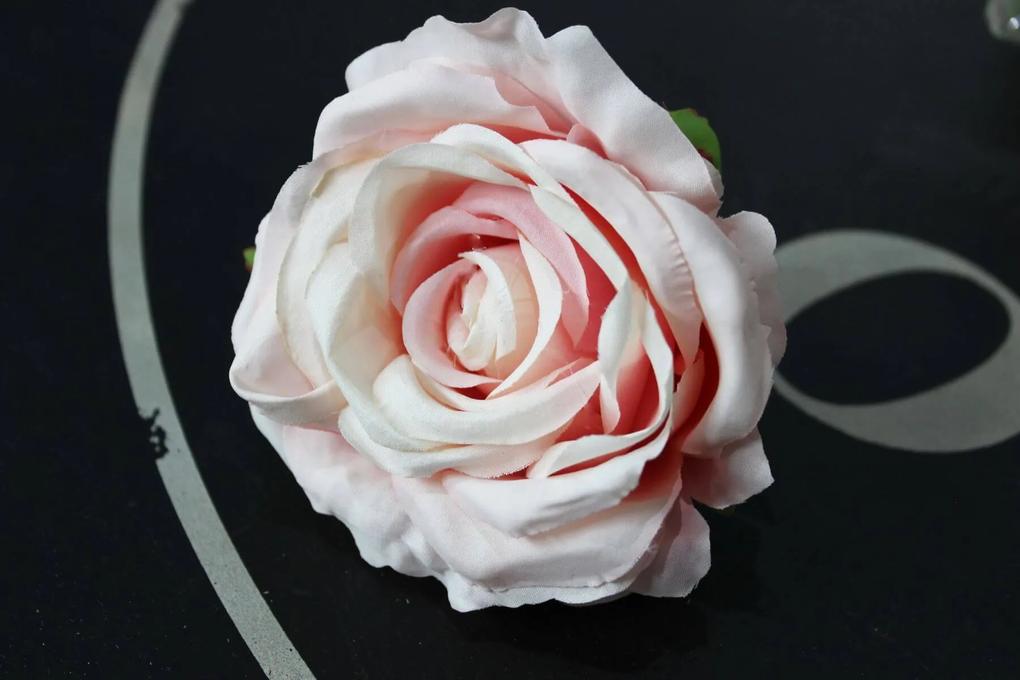 Ružové umelé hlavy ruží 12ks 10cm
