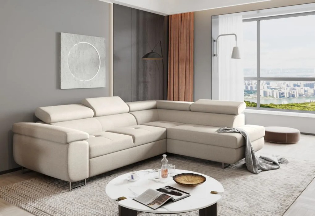 Rohová rozkladacia sedačka ASTON, 275x90x202, paros 05, pravá