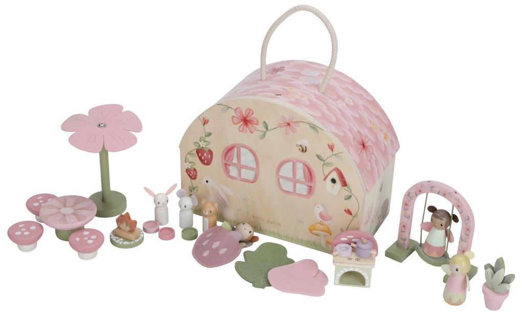 Domček pre víly drevený prenosný Fairy Garden